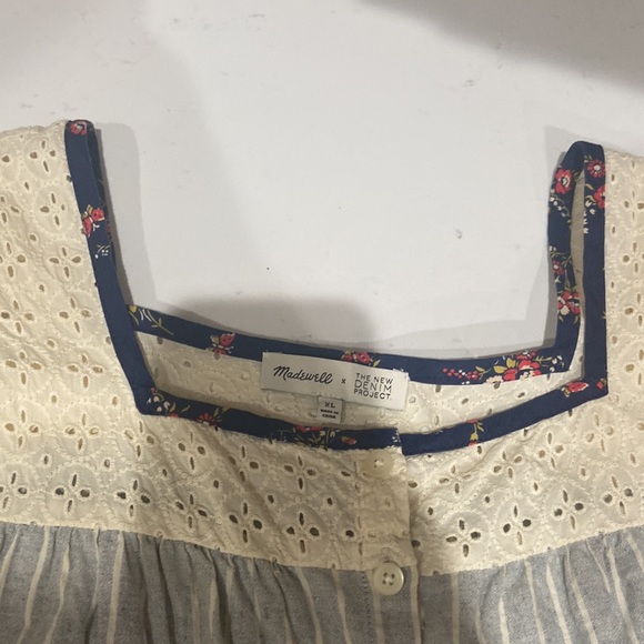 Madewell X the new denim project Patchwork Butterfly Top XL EUC - Picture 6 of 12